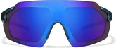 Blue with Blue Mirror Zunnies - Wrap-Around Shield Sunglasses #1010616