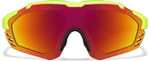 Yellow with Red Mirror Zunnies - Wrap-Around Shield Sunglasses #1010722