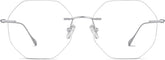 Silver Customizable Rimless Glasses #138611