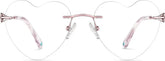 Pink Customizable Titanium Rimless Glasses #138819