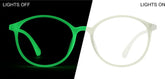 Green Glow Glow-in-the-Dark Round Glasses #2029750