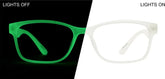 Green Glow Glow-in-the-Dark Rectangle Glasses #2030150