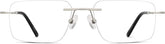 Silver Customizable Rimless Glasses #362011