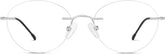 White/Silver Customizable Rimless Glasses #367530