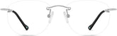 Silver Customizable Titanium Rimless Glasses #372811