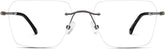 Gray Customizable Titanium Rimless Glasses #374312