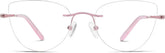 Pink Customizable Titanium Rimless Glasses #375119
