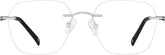 Silver Customizable Titanium Rimless Glasses #378111