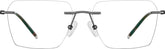 Gray Customizable Square Rimless Glasses #416112