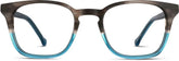 Gray/Blue Square Glasses #4429312