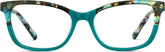 Teal Rectangle Glasses #4435724
