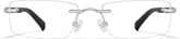 Silver and Black Aries Square Eyeglasses #4482521