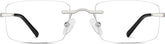 Silver Customizable Rimless Glasses #466511
