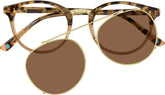 Tortoiseshell Polarized Round Clip-on Glasses #502625