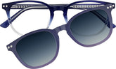 Blue Polarized Magnetic Clip On Square Glasses #504316