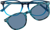 Blue Polarized Magnetic Clip On Square Glasses #504436