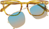 Blonde Tortoise Vintage Square Clip On Glasses #504539