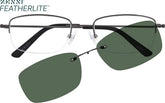 Gray Polarized Rectangle Magnetic Clip-on Glasses #581312