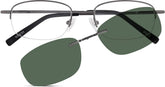 Gray Polarized Rectangle Magnetic Clip-on Glasses #583212