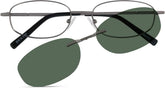 Gray Polarized Oval Magnetic Clip-on Glasses #584312