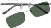 Silver Polarized Rectangle Magnetic Clip-on Glasses #584511