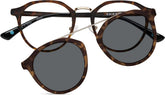 Tortoiseshell Polarized Round Magnetic Clip-on Glasses #640825