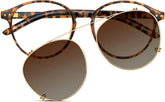 Tortoiseshell Polarized Round Clip-on Glasses #6499925