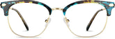 Green Tortoiseshell Browline Glasses #7821524