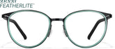 Green and Gunmetal Round Glasses #7843524