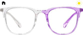 Purple Sunlight-Activated Square Glasses #8119923