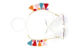 White Tassel & Pom Eyeglass Chain #A60122730