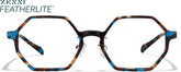 Blue Tortoiseshell Geometric Glasses #P4442239