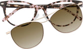Pink Tortoiseshell Cat-eye Clip-on Sunglasses #P503019