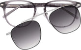 Transparent Gray Square Clip-on Sunglasses #P503212