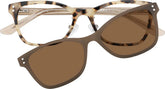 Tortoiseshell Rectangle Clip-on Sunglasses #P503835