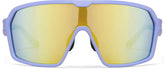 Purple with Gold Mirror Wrapped Shield Sunglasses #T02221614