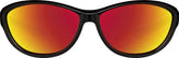 Black with Flame Mirror Wraparound Sunglasses #T08022142