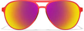 Neon Red with Flame Mirror Aviator Sports Sunglasses #T99011818