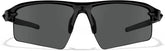 Black with Gray Lenses Wrap-Around Sports Sunglasses #T99112112
