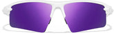 White with Purple Mirror Wrap-Around Sports Sunglasses #T99193017