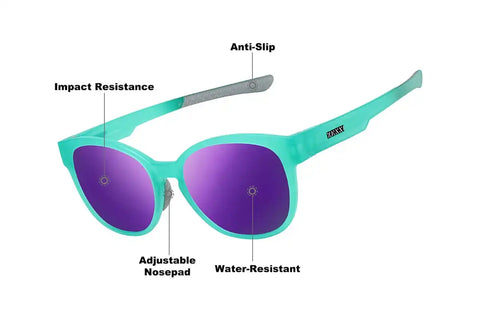 Teal Zunnies - Square Sports Sunglasses #1013524