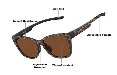 Leopard Print Zunnies - Cat-Eye Sports Sunglasses #1014049