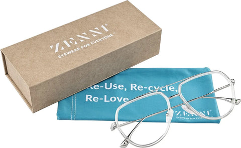 Clear and Silver Aviator Glasses #1152323