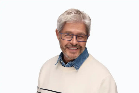 Navy Titanium Rectangle Glasses #137016