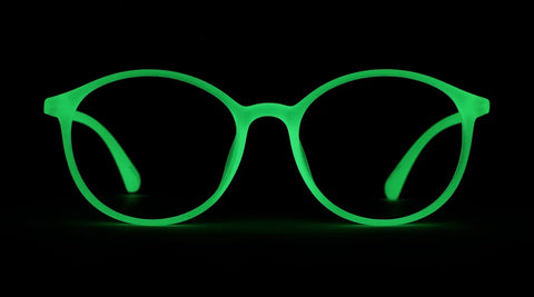 Green Glow Glow-in-the-Dark Round Glasses #2029750