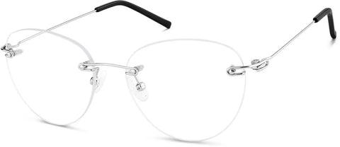 Silver Customizable Rimless Glasses #322111