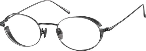 Dark Grey Oval Glasses #3224012