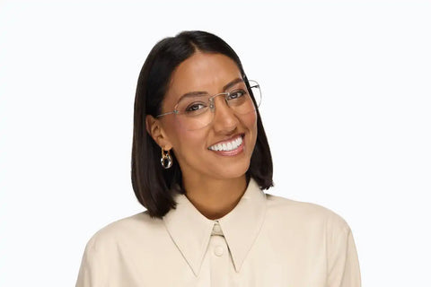 Silver Customizable Titanium Rimless Glasses #372811