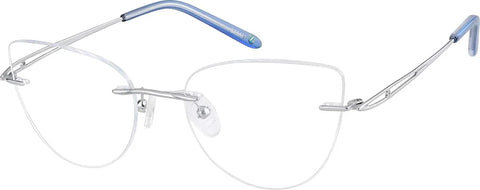 Silver Customizable Titanium Rimless Glasses #375111