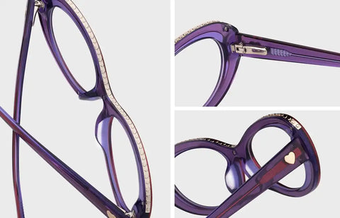 Transparent Purple Oval Glasses #4481617
